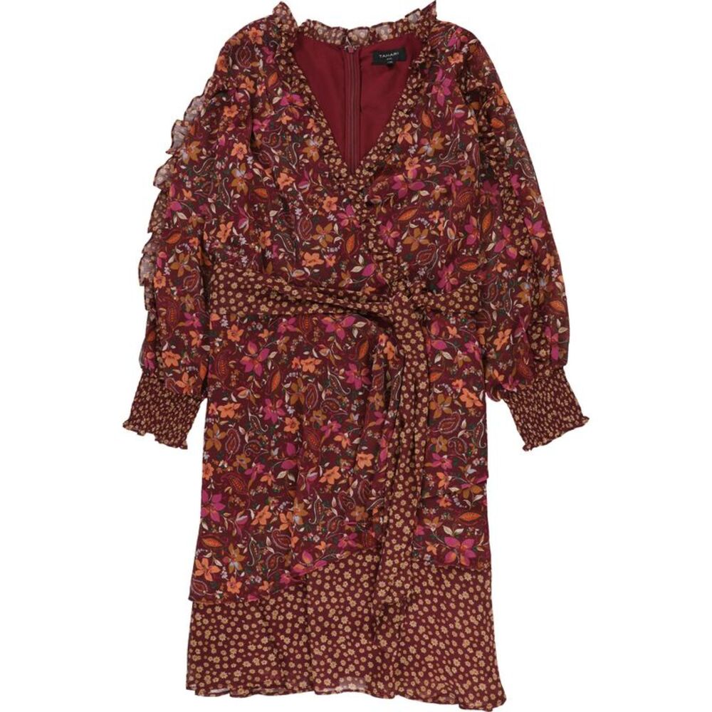 Tahari Womens Floral TieMulticoloured Fit & Flare Dress, Multicoloured, 16, DM